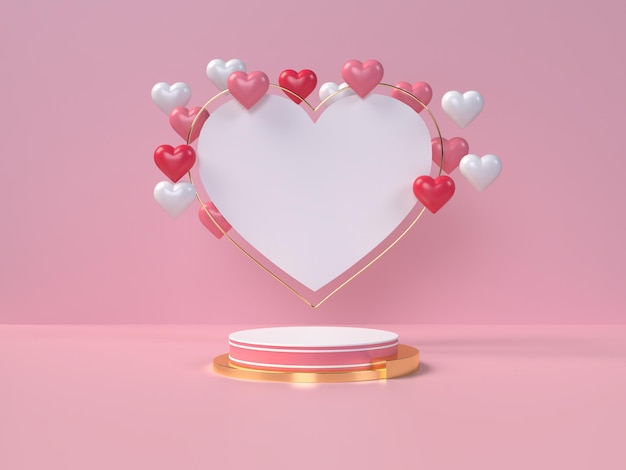 Podio para la colocación de productos para el día de san valentín