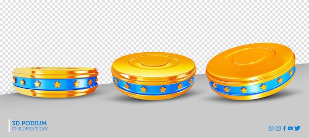 pódio colorido 3d para modelos de composição dia das criancas no brasil