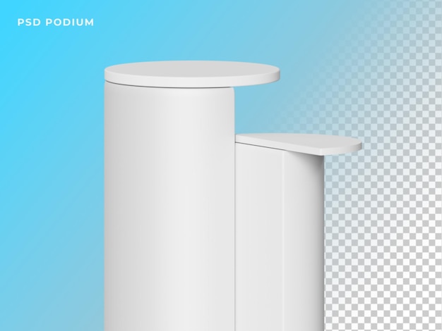 PSD podio de columna blanca moderna modelo 3d