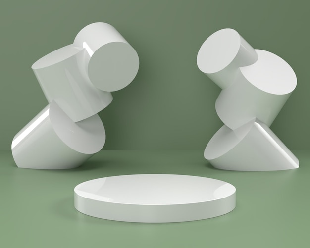 PSD pódio de forma de geometria de cena abstrata 3d