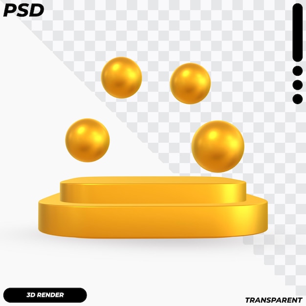 PSD pódio de luxo com bolas douradas