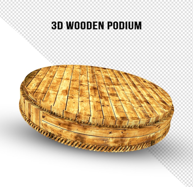 Pódio de madeira 3d para composição de festa junina