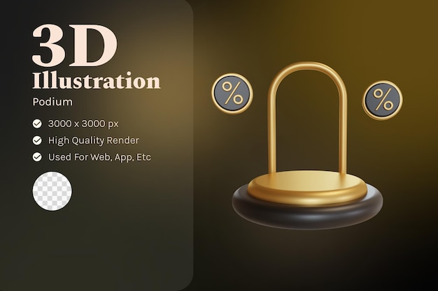Pódio de objeto de ilustração 3D