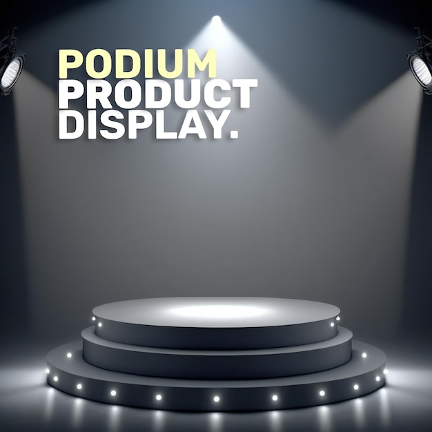 Pódio de produto de exibição cosmética cena de pódio de néon para exibição de produto renderização em 3d