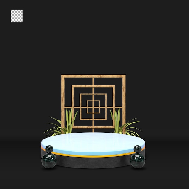 Pódio de renderização 3d elegante moderno para design