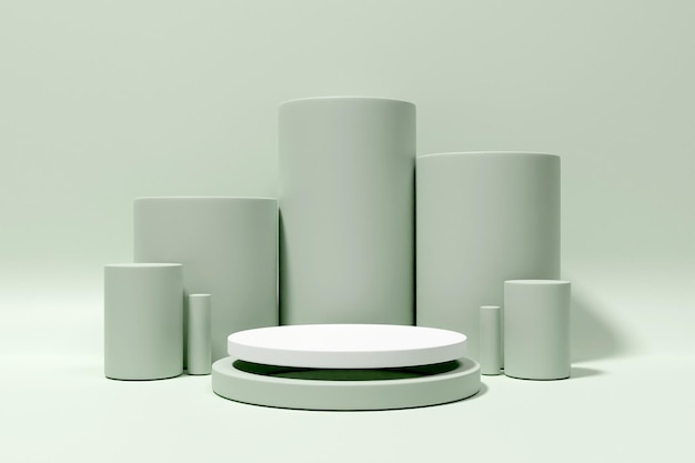 Pódio de renderização 3D minimalista para apresentação do produto-7