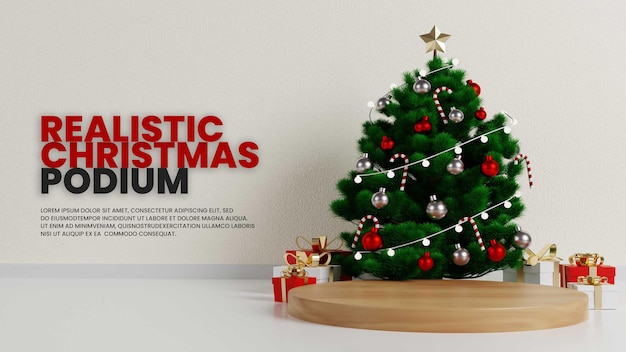 PODIO DELLA CASA INTERNA DI NATALE REALISTICO
