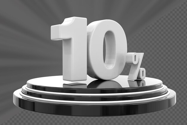 Podio de descuento número 10 por ciento para el producto