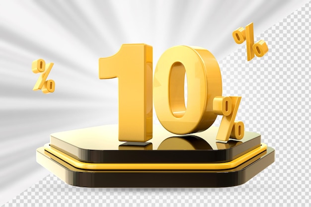 Podio de descuento número 10 por ciento para el producto