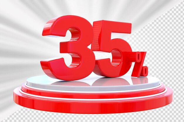 Podio de descuento número 35 por ciento para el producto
