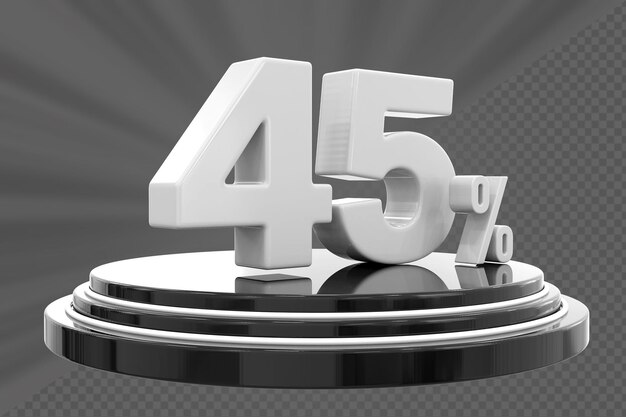 Podio de descuento número 45 por ciento para el producto