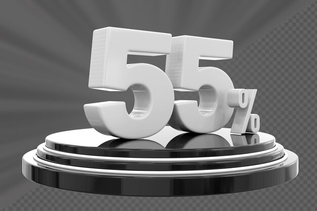 Podio de descuento número 55 por ciento para el producto