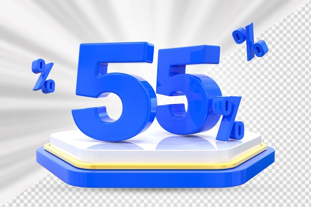 Podio de descuento número 55 por ciento para el producto