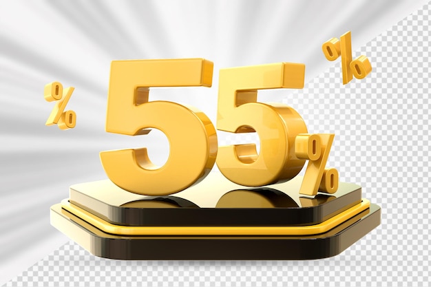 Podio de descuento número 55 por ciento para el producto