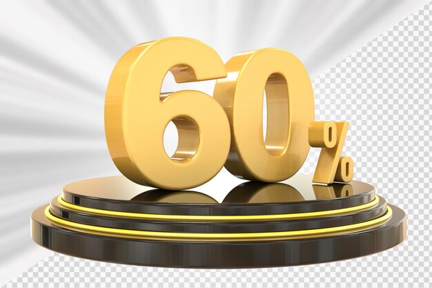 Podio de descuento número 60 por ciento para el producto