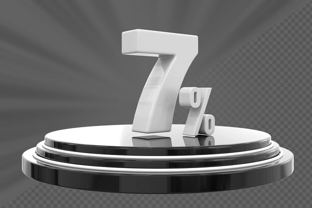 Podio de descuento número 7 por ciento para el producto