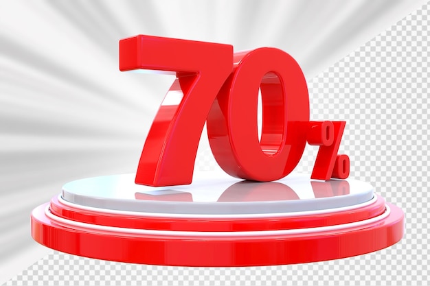 Podio de descuento número 70 por ciento para el producto