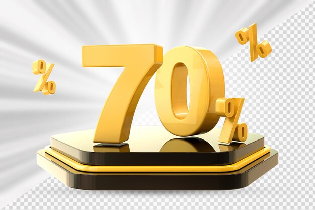 Podio de descuento número 70 por ciento para el producto