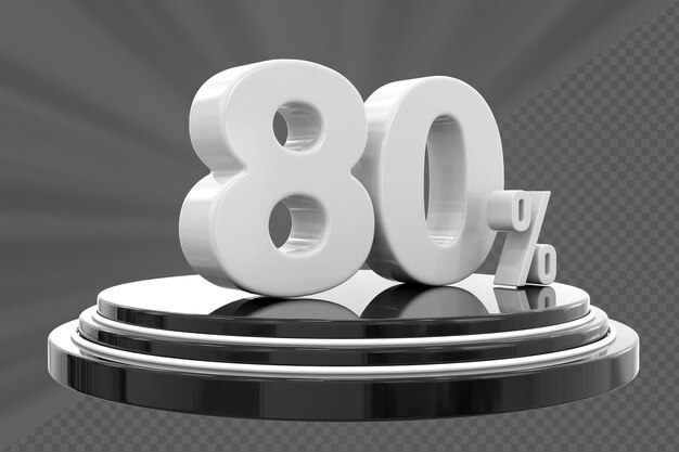 Podio de descuento número 80 por ciento para el producto