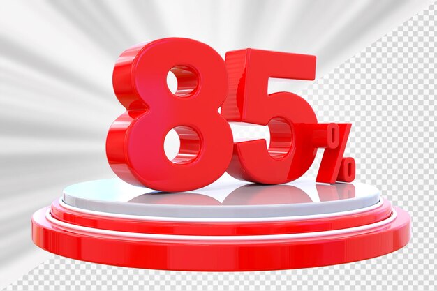 Podio de descuento número 85 por ciento para el producto