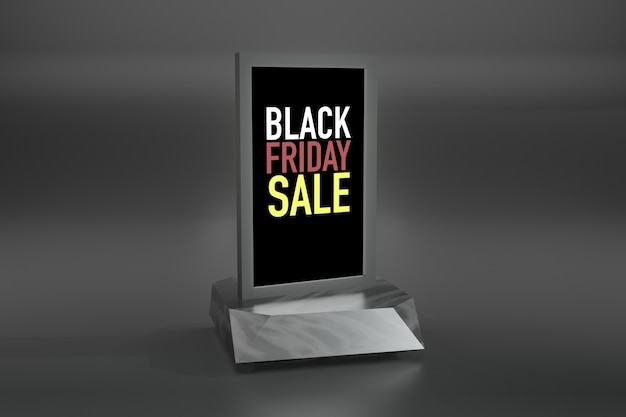 Podio di rendering 3D con mockup di cornice per poster per l'inserimento di prodotti