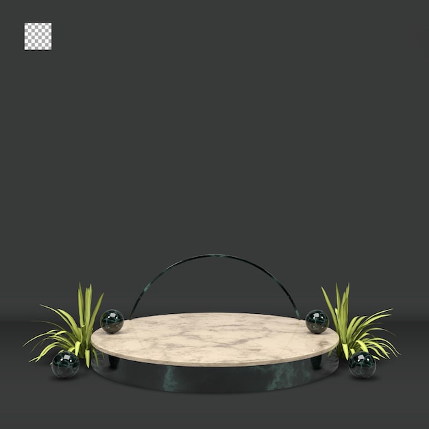 Podio di rendering 3d moderno ed elegante per il design