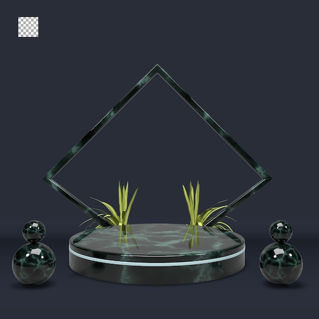 Podio di rendering 3d moderno ed elegante per il design