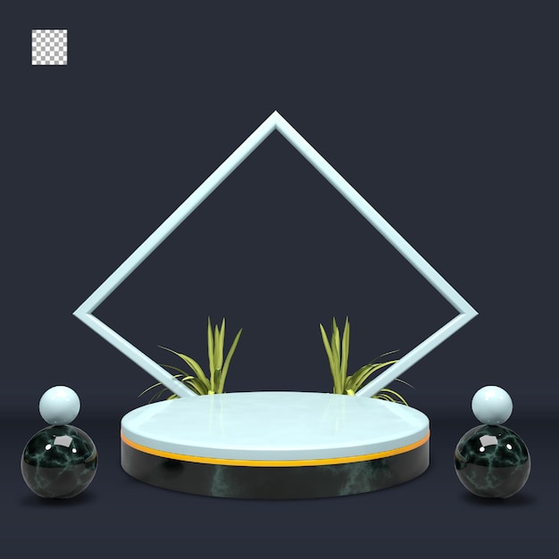 Podio di rendering 3d moderno ed elegante per il design