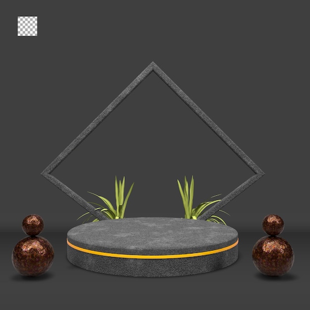 Podio di rendering 3d moderno ed elegante per il design
