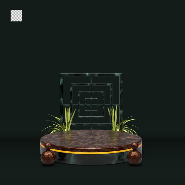 Podio di rendering 3d moderno ed elegante per il design