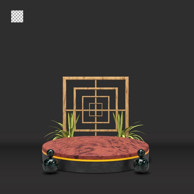 Podio di rendering 3d moderno ed elegante per il design