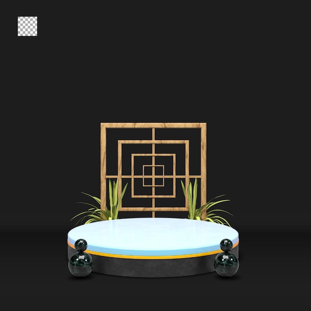 Podio di rendering 3d moderno ed elegante per il design