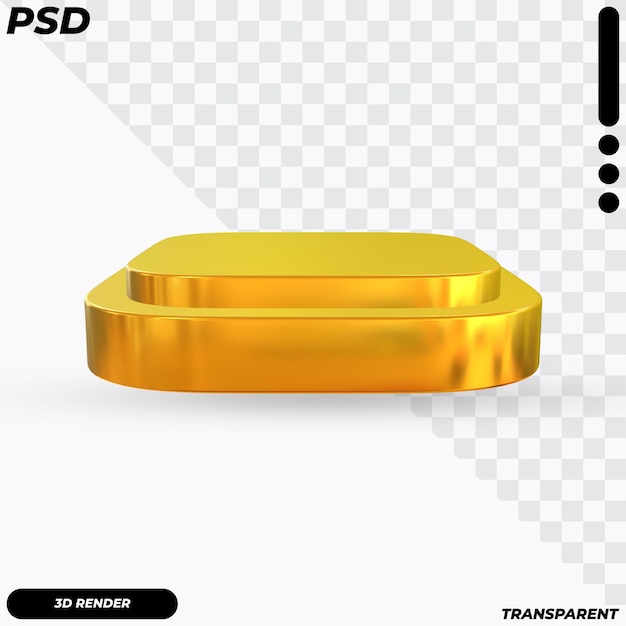 Podio dorado con render 3d