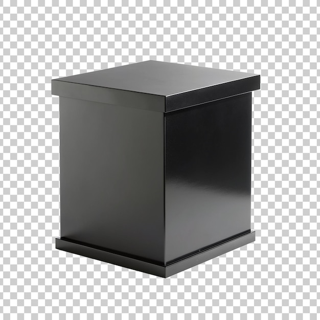 un podio de escritorio negro con un fondo transparente
