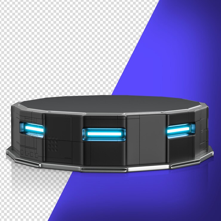 PSD podio futuristico al neon 3d