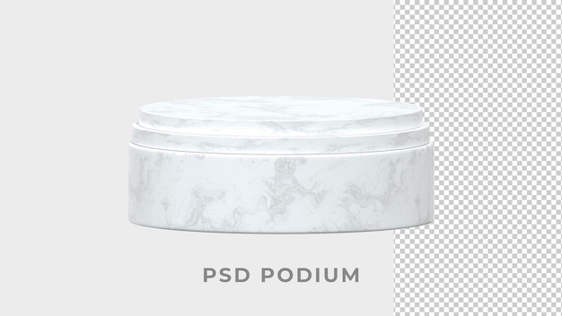 Podio in marmo stratificato 3D di colore bianco