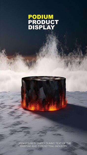 Podio de lava volcánica para la exhibición de productos maqueta de exhibición de escenario para la presentación de productos de exhibición