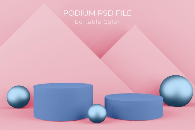Podio de lujo PSD para presentación de productos renderizado 3d