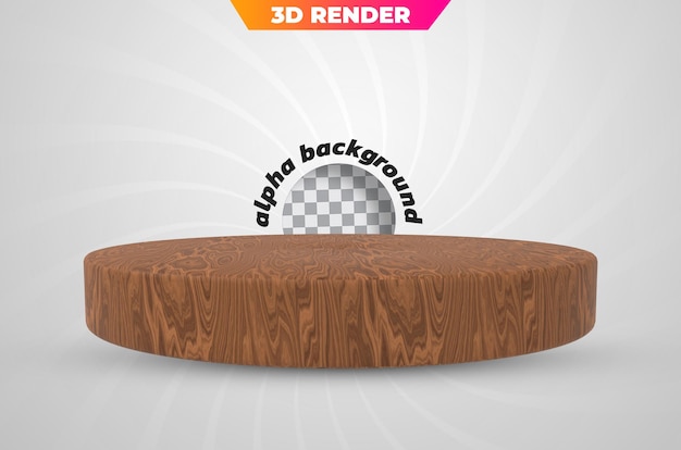 Podio de madera etapa 3d render el concepto