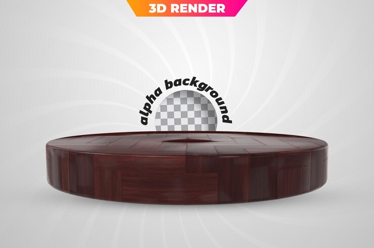PSD podio de madera etapa 3d render el concepto