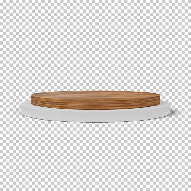podio de madera para mostrar el producto