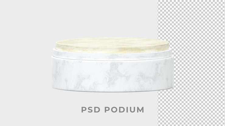 PSD podio de mármol en capas 3d con diferentes mármoles