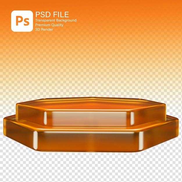 Podio naranja 3D para la exhibición de productos