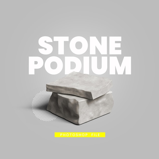 Podio de piedra de renderizado 3D