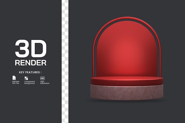 Podio de procesamiento 3d aislado. Adecuado para la tienda en línea o la ilustración de exhibición de promoción