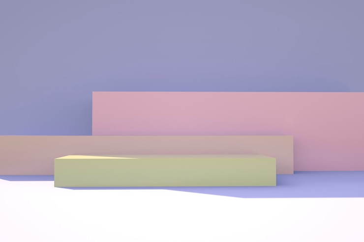 PSD podio de producto sobre fondo pastel abstracto concepto de geometría mínima