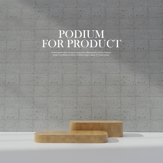 PSD podio realista 3d con efecto de superposición de sombras para la presentación del producto
