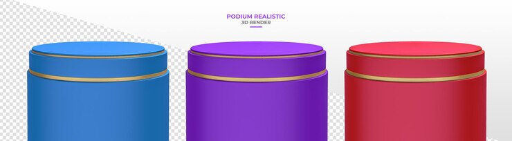 PSD podio realista 3d render fondo transparente