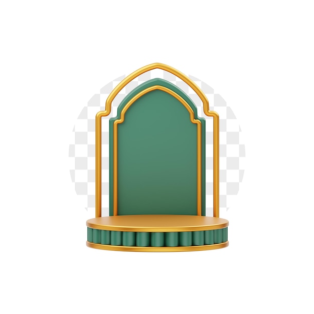 El podio redondo en 3D de Ramadán