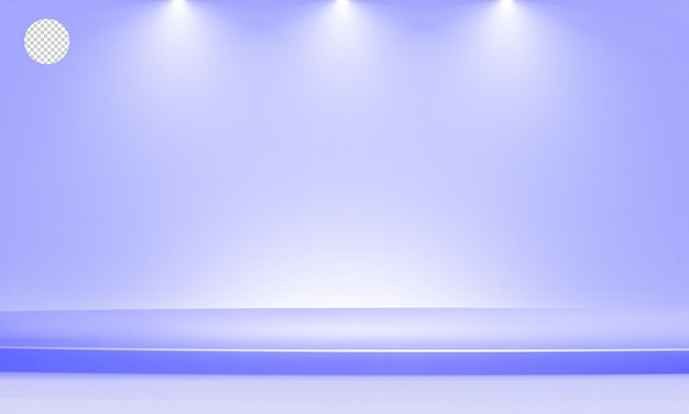 Pódio redondo iluminado por holofotes